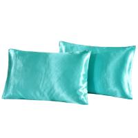 Funda de almohada de seda satinada Queen, ropa de cama para el hogar, suave, rectangular, 2 piezas - details 4