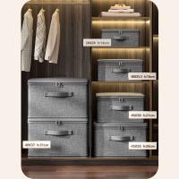 Nueva caja de almacenamiento de ropa gris con cubierta antipolvo, caja de almacenamiento de sujetador de gran capacidad, cajón de almacenamiento para el hogar - details 11