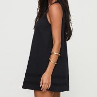 Maemukilabe Mini vestido camisero con ribete de encaje para mujer, vestido corto con tirantes finos y cuello cuadrado, vestidos Babydoll holgados y fluidos con espalda descubierta estilo bohemio - details 4