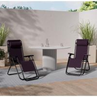 sillas, Tumbonas Gravedad Cero reclinables con Bloqueo de Seguridad de Tejido Oxford y Acero de 95x65x106 cm, Hamacas de jardín con cojín (Negro) - details 1