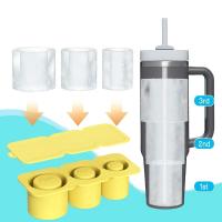 Taza térmica de acero inoxidable con mango para coche, vaso de viaje helado de doble pared con pajita, taza de café aislada al vacío con molde de hielo, 40oz - details 8