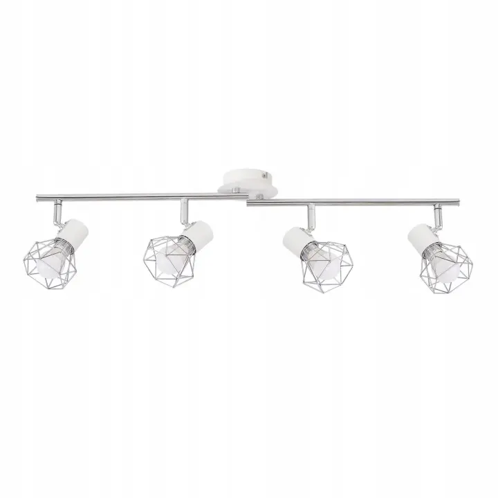 CBJKTX 4 Focos de techo retro industriales vintage E14 350 °   Metal blanco giratorio brillante para cocina interior, dormitorio infantil - 1