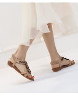 Sandalias de cuña estilo étnico, novedad verano 2025, zapatos de playa bohemios con cuentas, sandalias romanas antideslizantes - details 1