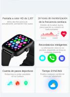 Reloj Inteligente 2024 para Hombres/Mujeres con Llamada Bluetooth y Recordatorio de Mensajes, Reloj de Fitness con Pantalla Táctil HD de 1.83