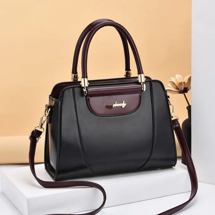 Nueva capacidad de hombro para ocio al aire libre a la moda, empalme diagonal, bolso grande para ordenador portátil, bolso de mujer - 1