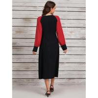 Vestidos de Primavera Otoño 2025 para Mujer Moda Coreana Cuello Redondo Empalmado Vestido de Manga Larga en Promoción - details 4
