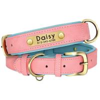 Collar de Cuero Personalizado para Perros Suave y Almohadilla Placa de Identificación de Mascota - details 11