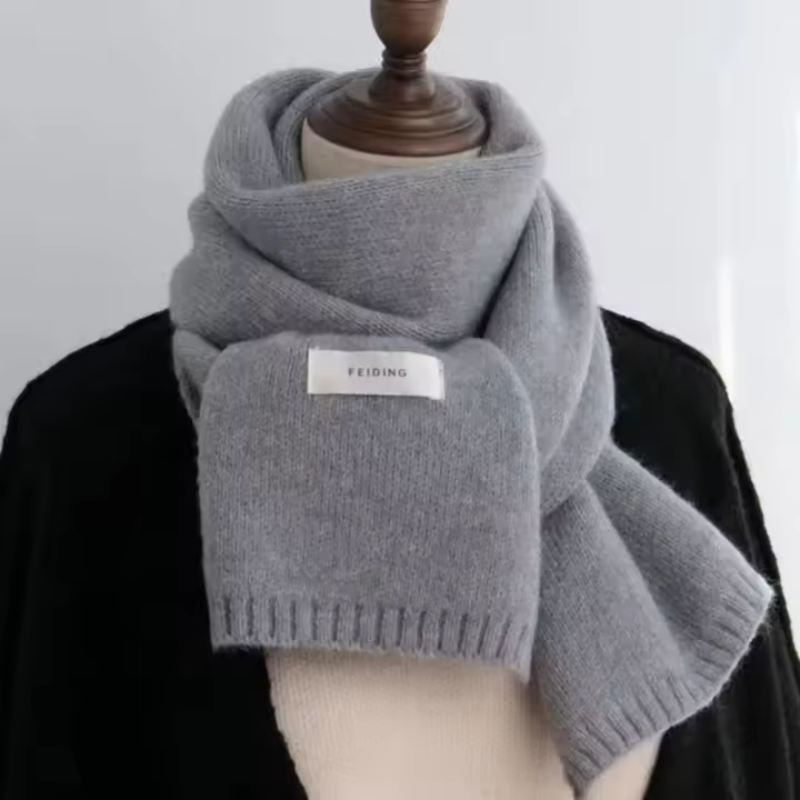 Bufandas gruesas a prueba de viento para hombres y mujeres, bufanda de lana de punto Unisex, cubierta térmica para el cuello, bufanda de esquí cálida, moda de otoño e invierno - 1
