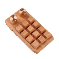 Teclado mecánico RGB para juegos, Mini teclado portátil inalámbrico de madera, 12 teclas + 2 perillas, una mano, totalmente programable - details 0