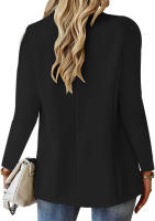 Chaqueta de traje pequeña de manga larga para mujer, Color sólido, otoño - details 2