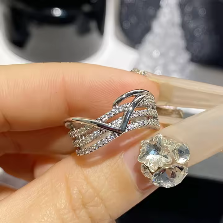 Nuevo anillo apilable abierto de bobinado multicapa temperamento de moda femenina Cuic anillo de dedo índice de alta calidad - 1