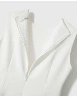 Vestido Ligero de Luna Corte Redondo sin Mangas Ajuste Delgado Moda de Talla Seis para Mujeres - details 15