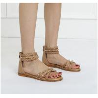 Sandalias Niña 2025 Nuevo Versátil Hada Viento Fondo Plano Verano De Las Mujeres De La Moda De Sauce Pico Zapatos Romanos - details 0