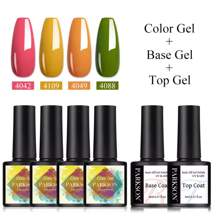 Parkson-Juego de esmaltes en Gel con purpurina para uñas, Set de 5 piezas y 8ml, laca de Gel para manicura, a la moda, 81 colores - 1