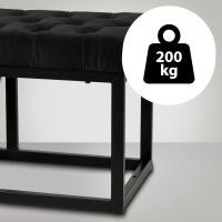 Banqueta En Estilo Velvet con Base Metálica Cuadrada I Banco Decorativo, Color:Verde Claro, Tamaño:150 cm - details 33