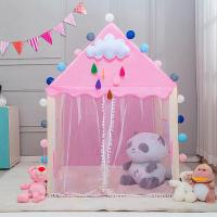 Tienda de Juegos Decorada Rosa Casa de Piedra Rosa y Gris con Almohadilla de Escalada, Luz de Bola, Nubes, Mariposas, Luces Coloridas Adecuada para Niños de 1-3 Años Uso Interior y Exterior - details 4