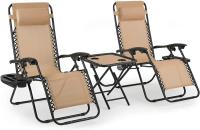 Juego de tumbona plegable con almohada, silla de jardín ergonómica, tumbona - details 1