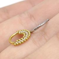 Pendientes de aro para piercing para mujer, aro con bisagras para el cartílago, hélice g23, cuentas de titanio, cz, para la nariz, segmento con bisagras, tragus, cartila, 1 unidad - details 5