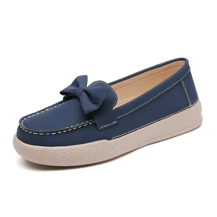 Mocasines de moda para mujer, sin cordones, cómodos, planos para caminar, mocasines de cuero para conducir, zapatos casuales con punta cerrada - 1