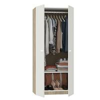 Zapatero Recibidor Mueble Auxiliar Estrecho 2 Puertas para Entrada Blanco y Roble Cambrian, 12 Pares de Zapatos, 82x74x25cm, Colección Tibet - details 9
