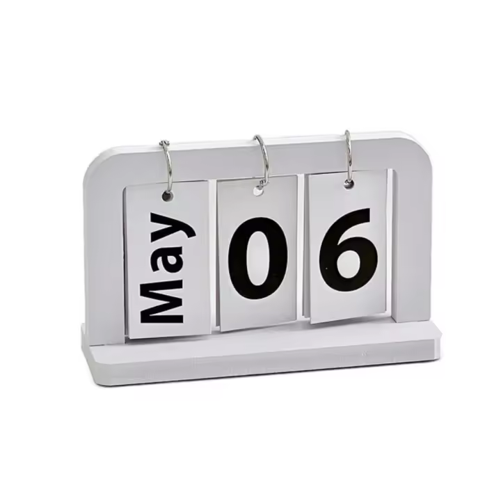 Accesorios para mesa de estudio, calendario de madera INS, estilo nórdico, calendario perpetuo sólido, horario de escritorio duradero creativo para oficina - 1