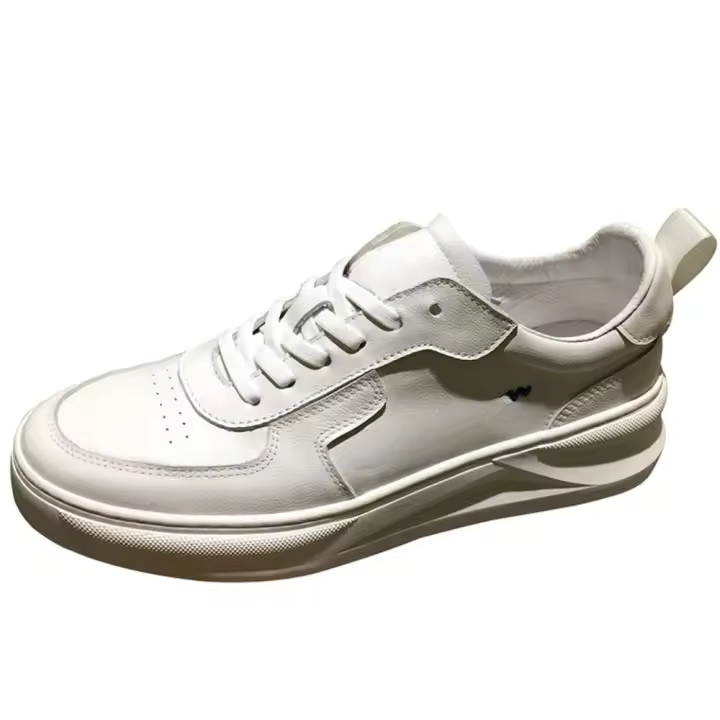 Zapatos blancos, hombres, cuero, bordado, moda, transpirabilidad, zapatillas deportivas, ocio, zapatos de tablero. - 1