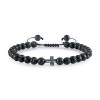 Pulsera de Piedra Natural 6mm Estilo Trenzado para Hombres y Mujeres Cruza de Oración Jesús - details 9