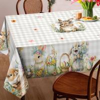Mantel de Pascua a Cuadros de Búfalo Cubierta de Mesa Lavable para Fiesta en Granja al Aire Libre - details 2