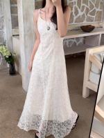 Vestido de Tirantes Bordados Estilo Deseo Puro para Mujeres Cintura Ajustable Adelgazante - details 9