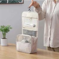 Neceser de viaje grande para cosméticos, neceser portátil con gancho para colgar, impermeable, estuche de maquillaje para almacenamiento en el baño - details 8