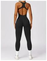 Traje de Yoga sin Costuras Bodysuit de Exercicio Adelgazante Material de Nylon Patrón Sólido - details 30