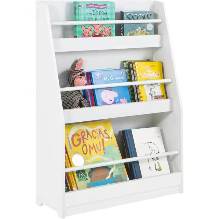 3 Niveles Estanteria Libros Infantil Estantería Infantil Multifuncional 58 x 18 x 81cm KMB45-W ES - 1