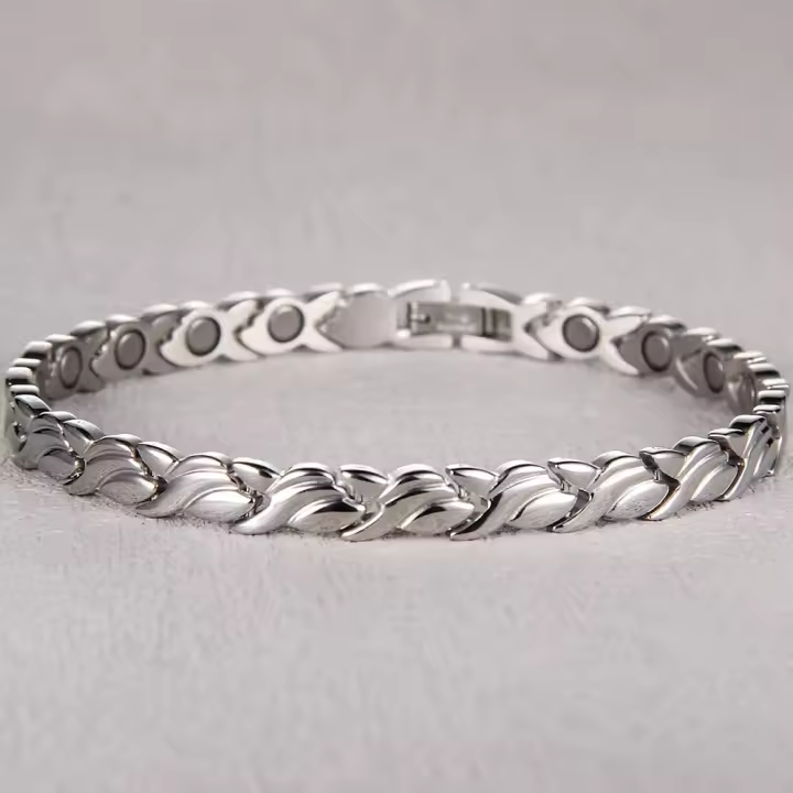 Pulseras Magnéticas De Acero De Titanio, Para Mujeres Con Pulsera Magnética De Ultra Fuerza De 3500 Gauss, Longitud, 1 unidad - 1