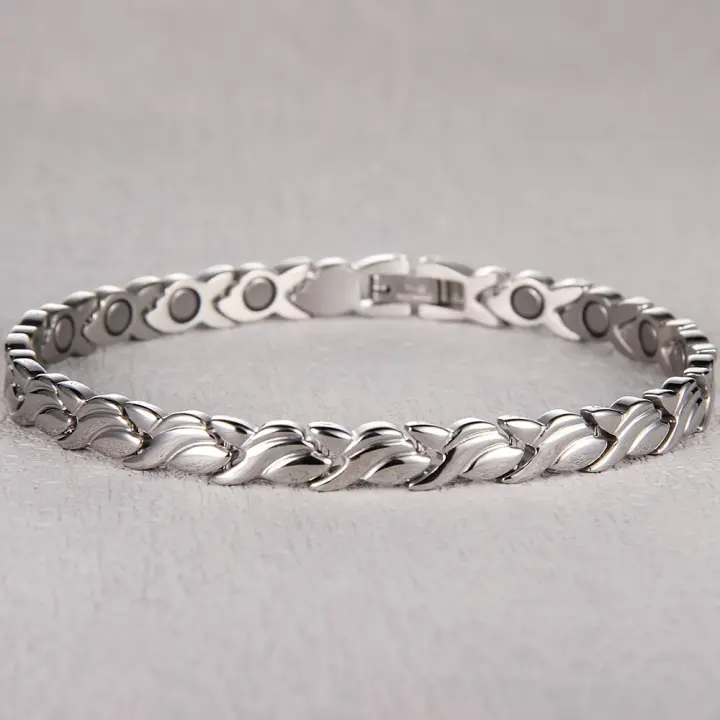 Pulseras Magnéticas De Acero De Titanio, Para Mujeres Con Pulsera Magnética De Ultra Fuerza De 3500 Gauss, Longitud, 1 unidad - 1