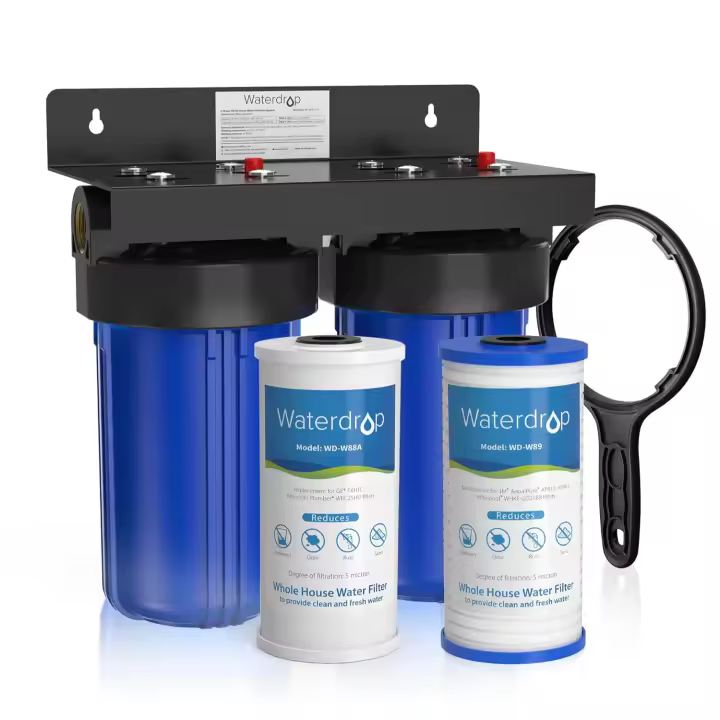 Waterdrop Sistema de filtración de agua para toda la casa, con filtro de carbón y sedimentos, filtración de 5 etapas, reduce el plomo, el cloro, el olor y el sabor, 5 micras WD-WHF21-PG - 1