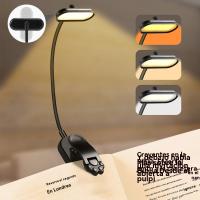 Nuevo clip libro luz lectura escritorio lámpara aprendizaje ojo lámpara LED tres colores oscurecimiento plegable creativa noche luz usb carga - details 7