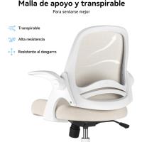 Sillas plegables, silla de oficina, sillón ergonómico de malla transpirable, giratorio de 360° ° , Altura Ajustable, Gris - details 3