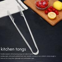 Juego de pinzas de comida de acero inoxidable de 9 pulgadas, pinzas para servir alimentos, para Buffet, para pastelería, fideos, espagueti, Pasta, 4 piezas - details 3