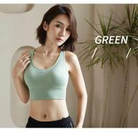 Sujetadores deportivos sexys con espalda cruzada para Yoga, camiseta sin mangas para mujer, Fitness, gimnasio, a prueba de golpes, sin costuras, entrenamiento para correr, ropa interior de secado rápido, chaleco - details 14