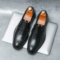 Zapatos formales de negocios para hombre, calzado de cuero PU de tacón bajo, estilo británico, hebilla de Metal a la moda - details 1