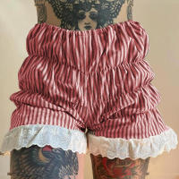 Maemukilabe Pantalones cortos Ence Lantern para mujer, ropa de calle en capas vintage, rayas, cinturilla elástica, pantalones de salón, burbuja, Y2k - details 4