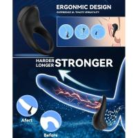 Empaque privado Vibrador Sexy con Control por APP para Hombres Anillo de Retraso de Eyaculación Juguetes Anillo de Bloqueo Suministros Sexuales para Hombres Adultos 18+ - details 8