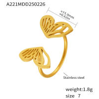 Mujeres de moda geométrica modelo Único de Maple inoxidable Anillo de joyería de moda Irregular Dedo Abierto Anillo para Niños Fiesta Cumpleaños Gift - details 8