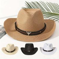 Sombrero de paja Sombrero de vaquero de jazz ancho, transpirable y elegante bohemio para hombres y mujeres - details 0