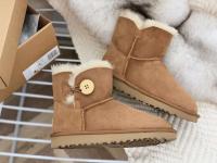 Nuevas botas de nieve con botón lateral portátiles para mujer de piel de oveja de invierno - details 1