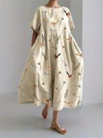 Vestido Casual de Playa para Mujer con Estampado 3D de Flor Fresca Vestido Suelto a Rayas con Talla S-5XL - details 4