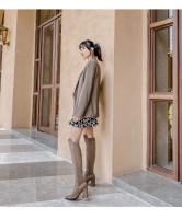 Botas de rodilla tacones altos no tubo nuevo otoño e invierno gamuza botas de tacón grueso pequeñas botas altas - details 19
