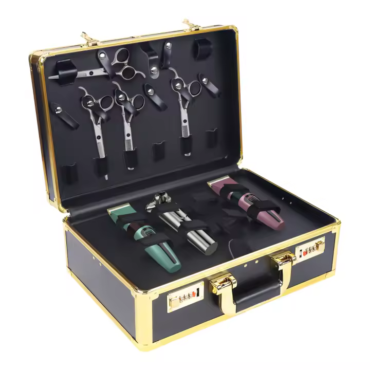 Caja organizadora de almacenamiento de viaje portátil, estuche con cerradura de contraseña, estilista de barbero - 1