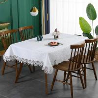 Battilo Ence mesa de comedor rectangular floral blanco bordado mantel impermeable, boda, fiesta, hogar - details 34