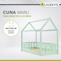 Cama Infantil 80 x 160 cm con protección anticaída, Cama casa de Madera Maciza para niños - Cama en Color Rosado - details 26